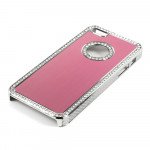 Wholesale iPhone 5 5S  Aluminum Diamond Chrome Case (Pink)